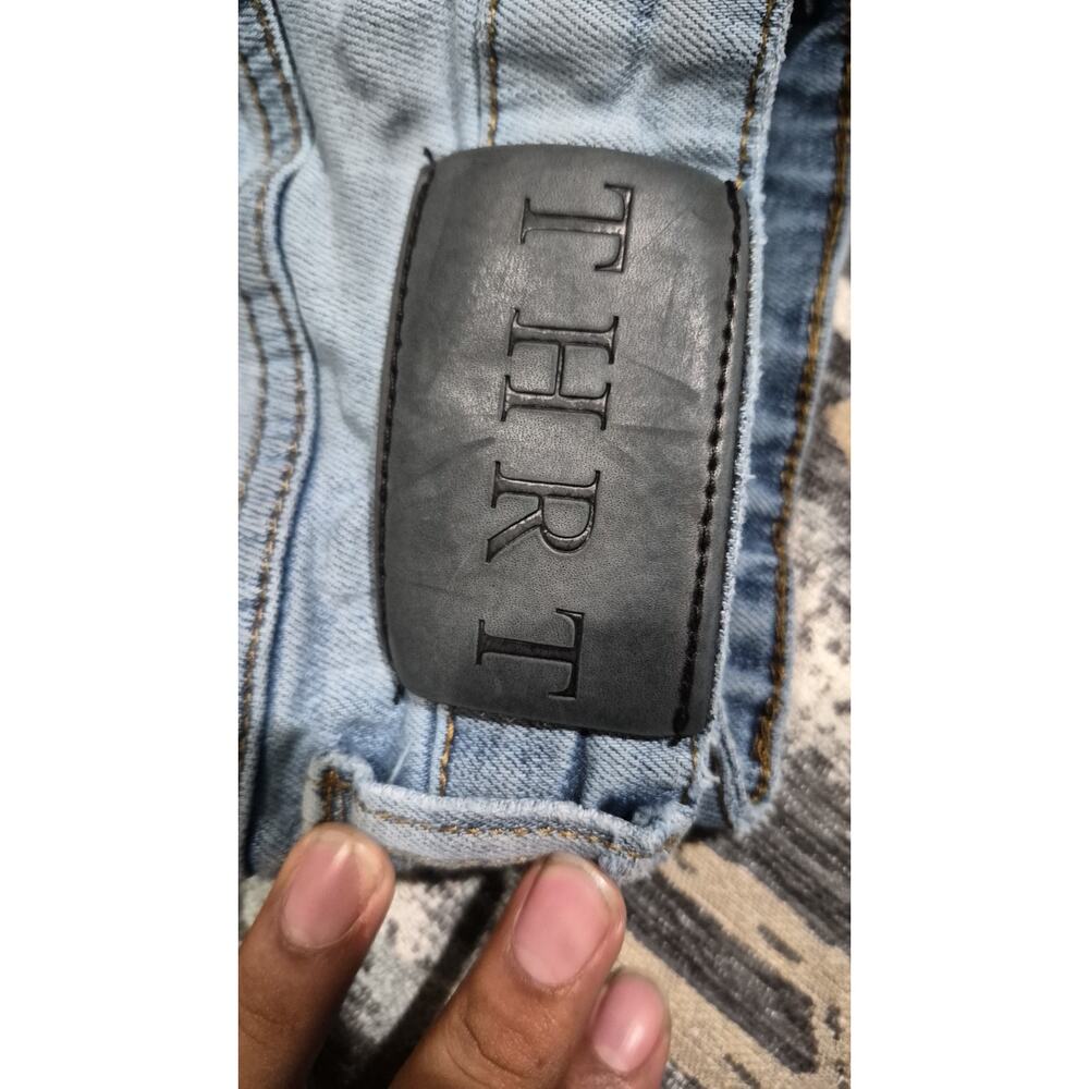 THRT Denim Jeans Men's Size 32 Light Wash Graphic Distressed Streetwear Y2K - Picture 5 of 16
